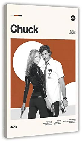ZOLULA Moderne Retro-TV-Serie Poster Chuck (1) Leinwand Poster Wandkunst Dekor Druck Bild Gemälde für Wohnzimmer Schlafzimmer Dekoration Rahmenstil 20 x 30 cm