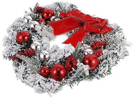NOLITOY 1stk Weihnachtskranz Kamin Girlande Fensterkränze Weihnachtsgirlande Für Treppen Weihnachtsfensterkranz Künstlicher Weihnachtsblumenkranz Tür Kranz Hängering Plastik Einzigartig