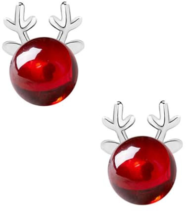 Holibanna 1Paar Liebenswerte Elch Ohrstecker Silber mit Einfache Weihnachts Ohrringe für Frauen für Besondere Anlässe
