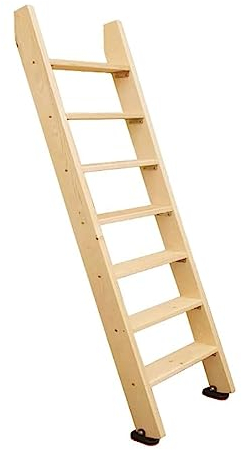 Holz-Etagenbett-Leiter, Innen-Loft-Leiter mit Rutschfester Fußmatte für Schlafsaal, Wohnmobil-Bett, Sicherheits-Kletterleiter mit Montagehalterungen