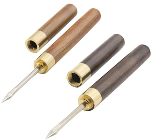 Eispickel mit Holzgriff und Abdeckung, 14 cm, silberfarben, Edelstahl, Eiszerkleinerer zum Eisbrechen zu Hause und in der Bar (klein), 2 Stück