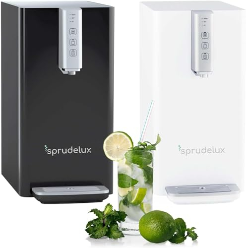 SPRUDELUX Power Soda Full Touch Wassersprudler – Auftisch Trinkwassersystem mit CO2-Karbonisierung, Auftisch-Tafelwasseranlage mit einstellbarer Kühltechnologie – Made in EU | (Schwarz)