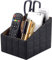 XNONE Leder Fernbedienung Organizer mit 3 Fächer,Multifunktion Nachttisch Schreibtisch Organizer,Schreibtisch-Organizer Stiftehalter für Stifte,Brille,Handys,Make-Up (schwarze Linie, 3 Fächer)