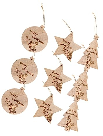 DRESSOOS 21St hölzerne hängende Verzierung Weihnachtsschmuck aus Holz Weihnachtsaufhängung aus Holz Weihnachtsbaum holzanhänger Weihnachtsbaum schmuck Holz Weihnachtsdekorationen Ornament