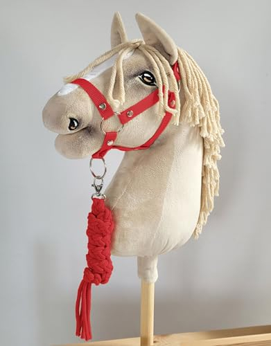 Hobby Horse Set Halfter A3 + Lanyard - rot Kein Pferd enthalten