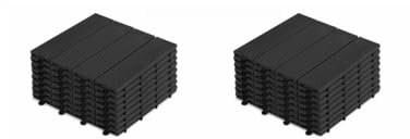 20 Dalles de Terrasse en Noir Clipsable Résistant Aux Forte et Basses Températures 30 X 30 cm Revêtement Extérieur Pour Jardin Balcon Piscine