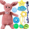 10 Stück Hundespielzeug Kleine Hunde Set, Plüschtier Hundespielzeug mit Quietscher, Hundespielzeug Ball, Quietschend Kauspielzeug für Welpen Große Hunde