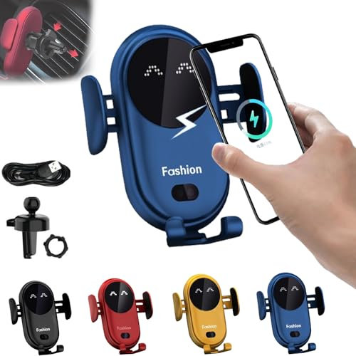 SOCLING Portatelefono da Automobile con Ricarica Wireless,Gancio Macchina Telefono,Ricarica Wireless Smartphone,Porta Telefono Wireless,Caricatore Wireless con Trasmissione Dati per Auto