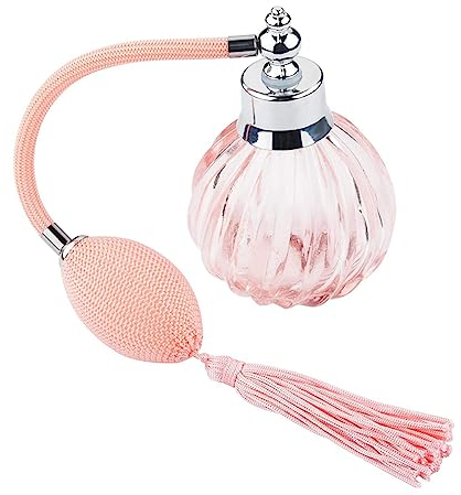 WOONEKY Botella De Perfume Recargable De 90 Ml Pulverizador De Líquido, Diseño Textura Diagonal Color Rosa, Compacto Para Viajes, Contenedor Práctico Para Cosméticos y Perfumes