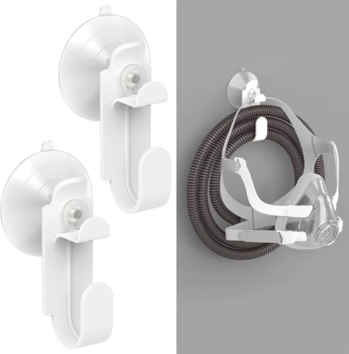 2 Stück CPAP-Schlauchhalter mit Saugnapf und Klebestreifen, Schlauchhalter & Maskenhaken für die Reinigung und Trocknung von Schläuchen, hochwertiges Zubehör von BlessEase.