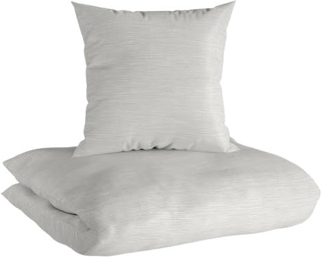Carpe Sonno® Baumwoll Bettwäsche 155x220 | Unifarbene Bettwäsche Hellgrau Melange | Renforce Bettbezug 155 x 220 | Duvet Cover 155x220 | Bettwäsche-Set als Allergiker Bettwäsche Baumwolle geeignet