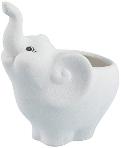 Yardwe Creative Ceramic Flowerpot Decorative Elephant Shaped Succulent Plant Pot for Home Garden Planting Use