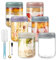 Feelhap 6x 500ml Barattoli di Vetro con Coperchio a Vite,Overnight Oats Contenitore,Vasetti Vetro a Prova di Perdite,Meal Prep Contenitore Overnight Oats Jar,Vasetti Cucina per Yogurt,Cereali,Porridge