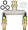 flintronic 2 Vías Adaptador para Grifo Doble, 3/4 Brass Tap Manifold Hose Splitter, Adaptador Manguera Grifo Derivacion 2 Vias, con 2 Salidas de 3/4 de Pulgada, 1 Cinta de Sellado de Rodillos