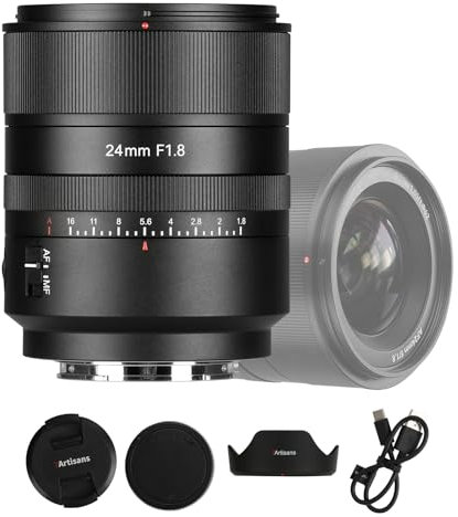 7artisans AF 24MM F1.8 autofocus Plein Format Objectif Full Frame Camera Lenses Large Aperture Wide Angle adapté Sony E Monture a7 a7III a7R a7RII I a7RIV a7S a7SII a9 a5000 a6600 a6700 zv-e10