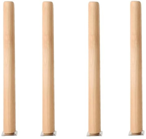 Lot de 4 pieds de meubles en bois réglables en hauteur de 5 à 70 cm, droits/inclinés, parfaits pour lits, canapés, tables, chaises, armoires – Style vertical (60 cm)