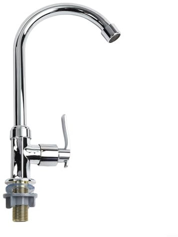 Bulevisiter Grifo de agua fría para fregadero de cocina de un solo agujero, boquilla de ahorro de agua con kit de fácil instalación para cocina, baño, caravana, jardín