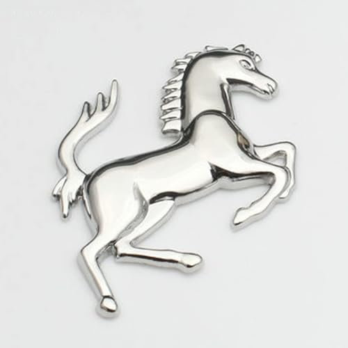 GSEFTY Auto Distintivo Emblema Adesivo per Ferrari Purosangue/Roma/SF90 Stradale, Stemmi Adesivo Auto, Tronco Logo Adesivi Emblema, Decalcomanie per Adesivi per Auto,A-Silver-Right