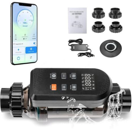 Cloración salina para piscinas, generador de cloro salino, clorador de piscinas con panel digital inteligente y control por aplicación.,40g/h(30-60K)