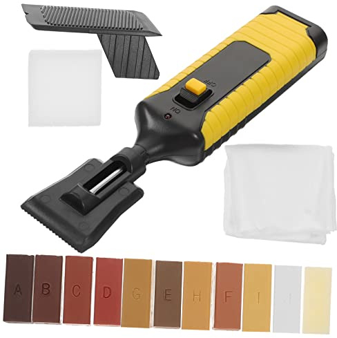 MUELODSIC Wood Floor Repair Kit with Colored Wax Blocks Scratch and Dent Remover for Laminate Vinyl Parquet Floors Doors Cabinets and Furniture Restoration
