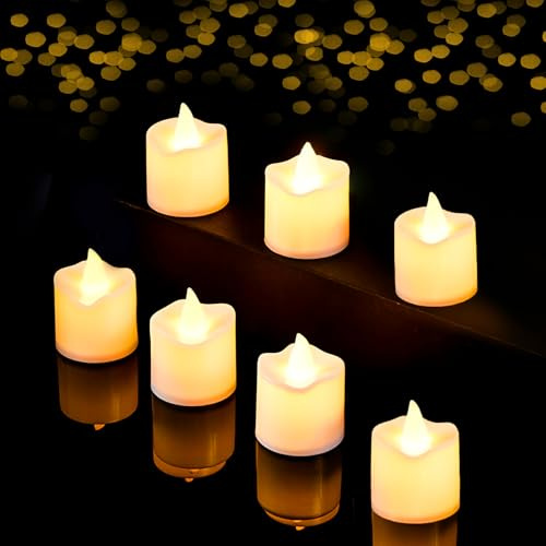 flintronic 24 Stück LED Kerzen, Flackender LED Teelichter, LED Flameless Kerzen für Weihnachten, Weihnachtsbaum, Ostern, Hochzeit, Party, Bar, Warmweiß