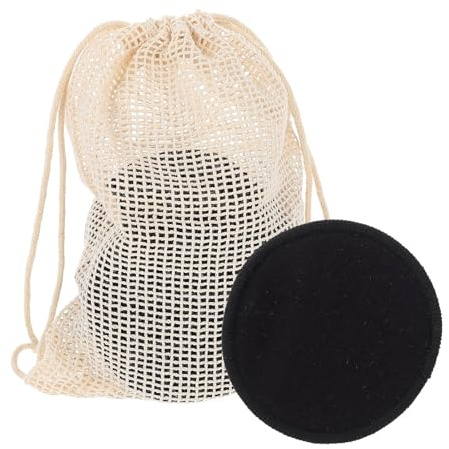 Cabilock Wiederverwendbare Bambus Make up Entferner Pads Rund 3-lagig Schwarz Waschbare Gesichtsreinigungspads Für Nachhaltige Hautpflege Tägliche Anwendung Inklusive Baumwollnetzbeutel