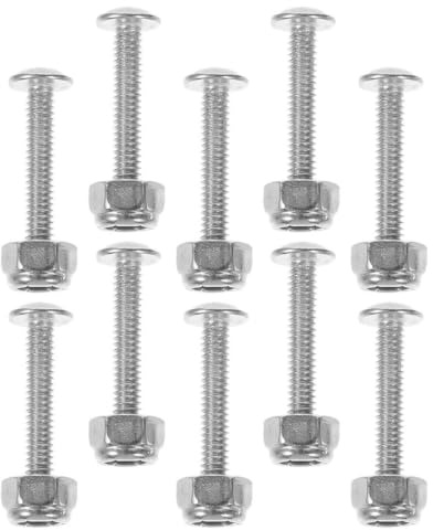 LALADEFIEE Tischfußball-Befestigungsschrauben 10 Schrauben Mit Muttern | Verzinktes Eisen, Silber, 2.70 X 0.80 X 0.80 cm, 10 Schrauben Mit Muttern, Einfache Montage Und Demontage, Sicherer