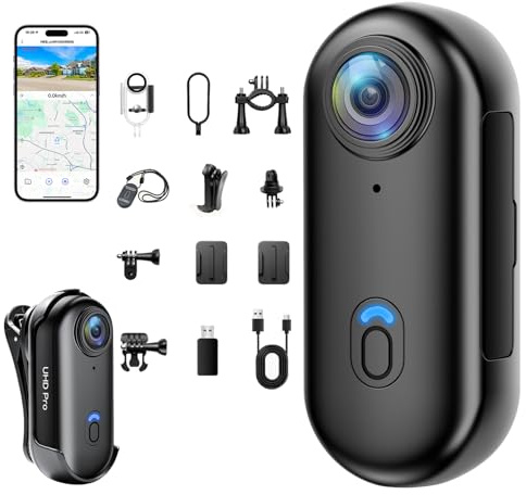 CYI Cámara de Acción 4K WiFi Sumergible 30M, 36g Ultra Liviana, Carcasa 360° Gran Angular 120°, Cámara Deportiva Mini con Imán Fuerte para Bicicleta/Moto, Buceo, Esquí, Vlog - 150 Min Autonomía