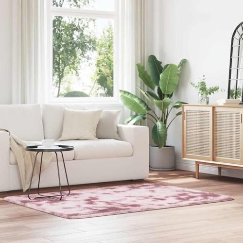 RMIHSJG Shaggy Hochflor Teppich NAVARRA Altrosa 120x170 cm Polyester rutschfest pflegeleicht für Wohnzimmer Schlafzimmer