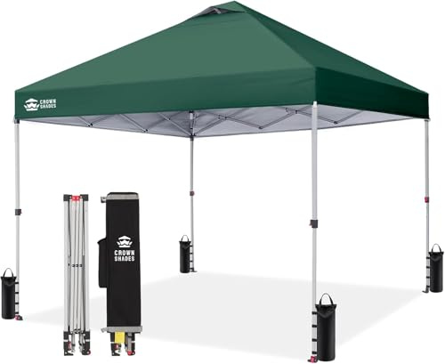 CROWN SHADES Pavillon 3x3 Wasserdicht Stabil Winterfest, Pop up Faltpavillon UV Schutz 50+, Partyzelt Für Outdoor Camping, 3-Fach Höhenverstellbar, Gartenpavillon mit Tragetasche