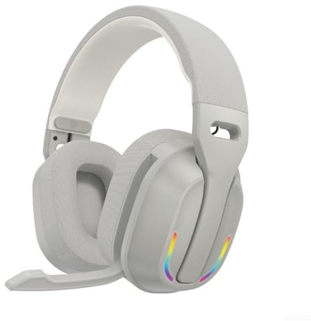 B500 RGB Wireless Gaming Headset Over-Ear, 5.4 Kopfhörer mit 60 Std Spielzeit, 40mm Treiber für Bass, Mikrofon, Touch-Steuerung, Type-C, für PC für PS5 Switch Smartphone(Gray)
