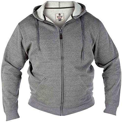Rockford Mens Plain Zip Hooded Sweat Shirt in Grey in 3XL