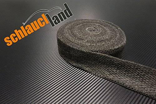 30m Keramik Hitzeschutzband 50mm schwarz 1200°C ***Heat Wrap Turbo Fächerkrümmer Gewebeband Isolierband Hitzeschutz Auspuff Band