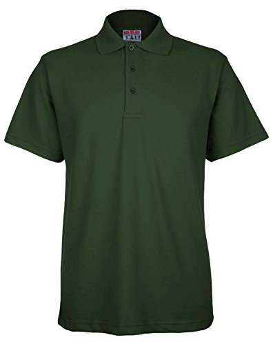 BKS Mens Active Pique Polo T Shirt Size S to 4XL Sports Work Leisure (XXXL-3XL, Bottle Green)