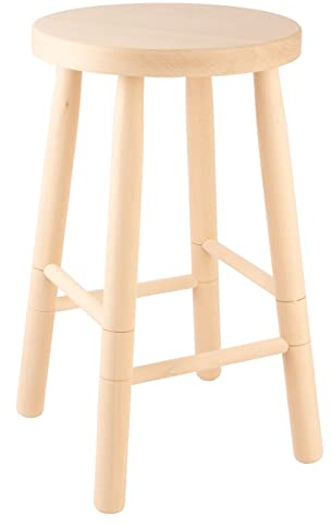 Cuisine Romefort | Hocker aus Buche | 50cm hoch, rund | Holzhocker einsetzbar als Arbeitshocker, Gitarrenhocker, Sitzhocker