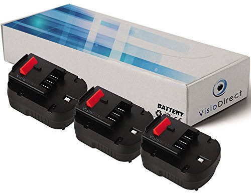 Lot de 3 Batteries pour Black et Decker HP122KD perceuse à Percussion 3000mAh 12V - Visiodirect -