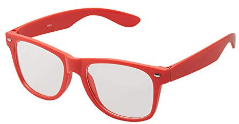 Ultra Rot Erwachsene Kostümbrillen Klassischer Klare Linsenrahmen Kostüm Partys für Männer Frauen Unisex Cosplay Hüftgäste Nerds Geek Look
