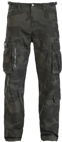 Black Premium by EMP Herren Schwarze Cargohose Army Vintage Trousers mit seitlichen Einschubtaschen