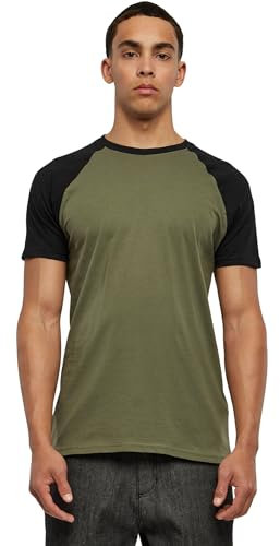 Urban Classics Herren Raglan Contrast Tee T-shirt T Shirt, Olive/Black, 4XL EU