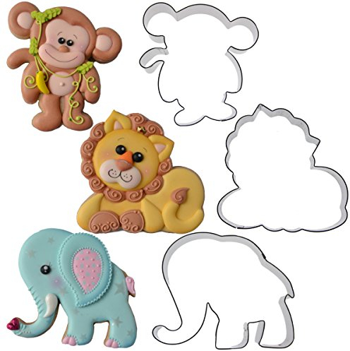 Animaux de la jungle Emporte-pièce en forme de éléphant, singe, Lion par Chapix Cookies