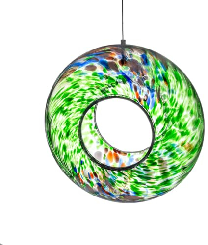Sienna Glass Hanging Bird Feeder - Green
