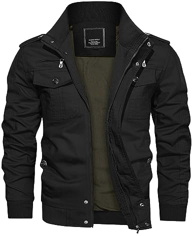 KEFITEVD Vestes de Combat Militaire Veste Pilote Tactique Armée d'hiver Noir