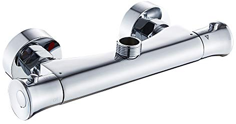 Surfmall Mitigeur thermostatique de douche, thermostat de douche, réglage de la température, mitigeur thermostatique avec bouton de sécurité G3/4 (sortie 3/4)