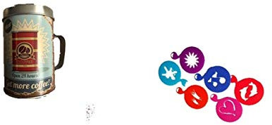 Kakao KAKAOSTREUER NEU MIT HENKEL Gewürzstreuer ! Zuckerstreuer Puderzuckerstreuer Puderzucker Streuer Schokostreuer Streuer + 6 Schablonen