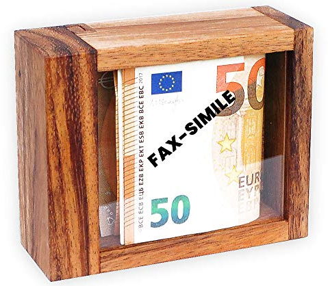 Logica Spiele Art. Geldschrank Mit Trick XL - Geheimbox - Trickkiste - Zauberkiste - Denkspiel aus Holz - Schwierigkeit 5/6 Unglaublich - Knobelspiel - Geduldspiel - Leonardo da Vinci Kollektion