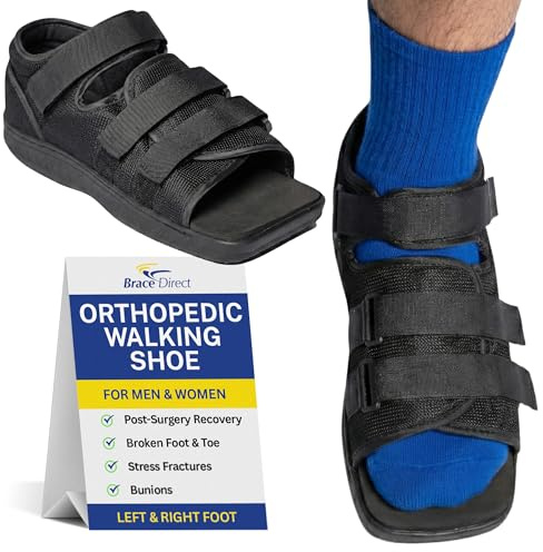 Brace Direct Post Op Shoe & Medical Foot Brace – Stress Fracture, Broken Toe & Bunion Support L3260 – Orthopedic Walking Immobilizer for Left or Right Foot (MD - MENS US SHOE: 9.5-11)