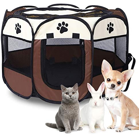 Pieghevole per Animali Domestici Box per Cuccioli Portatile per Cani di Piccola Taglia Tenda Recinzione per Cuccioli, per Cani, Conigli, Porcellini d'India e Gatti per Interni o Esterni