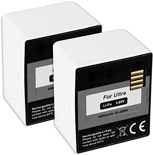 2X Akku kompatibel mit Arlo Ultra, Arlo Pro 3 [Lithium-Polymer - 4800 mAh - 3.85V - ersetzt Original-Akku VMA5400]