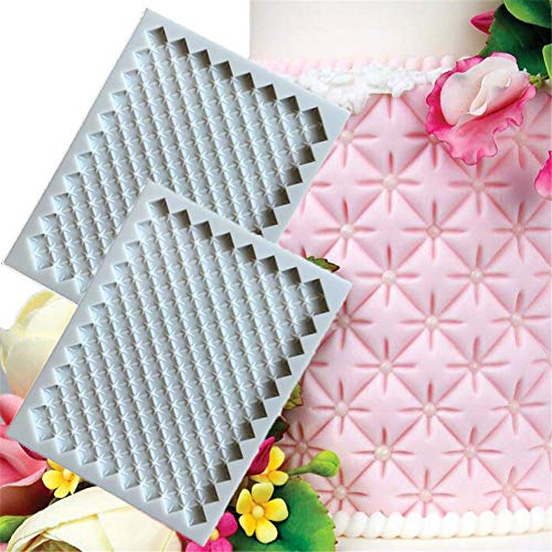 DUBENS 2 Stück Mini Kontinuierliche Quilten Form silikon Form hohe temperatur DIY Schokolade Kuchen Dekoration Fondant Epoxy silikon Form