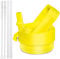 Straw Cap for YETI Rambler Bottle and RTIC Bottle, Straw Lid with 2 Straws and 2 Brushes (Yellow)